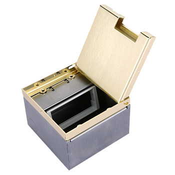 Donel Лючок в пол 4 мод. (2 мод. 45х45 мм.) верт. установка, латунь, в уровень с напольным покрытием