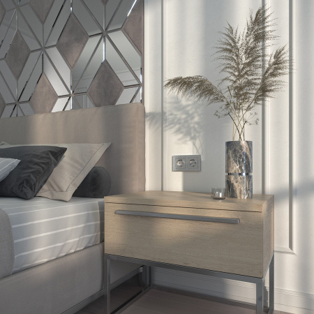 Hammer Механизм розетки без лицевой панели СУ 1 мест. с зазем. и шторками 16А серебряный IP20 Werkel