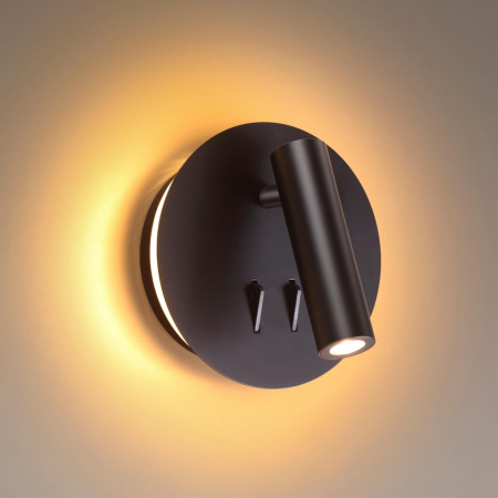 Наст-й св-к с лампой д/чтения с выкл LED 9W 3000K 220V BEAM черн/металл ODEON LIGHT