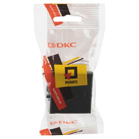 Переключатель одноклавишный модульный, "Avanti", "Черный матовый", 2 модуля DKC