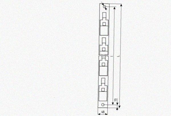 Стойка кронштейна рожкового прямолинейного К1350.001-02 УТ1,5 горячее цинкование, 4 рожка, L565, S3,0