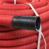 Труба гофр, двустенная ПНД/ПНД гибкая с протяжкой d110 мм (50 м) красная EKF-Plast