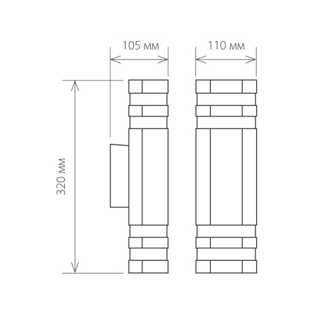 Уличный настенный светильник 2*E27 черный IP54 (a032626) Elektrostandard