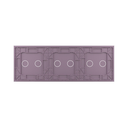 Панель для трех сенсорных выключателей, 6 клавиш (2+2+2), цвет розовый, стекло Livolo