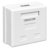 Розетка настенная TERACOM Cat,5E неэкранированная 2 порта RJ-45 Dual IDC белая EKF