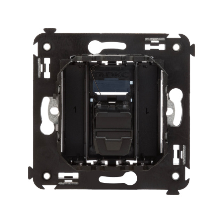 USB 2.0 розетка одинарная в стену, тип А-А, "Avanti", "Черный квадрат" DKC