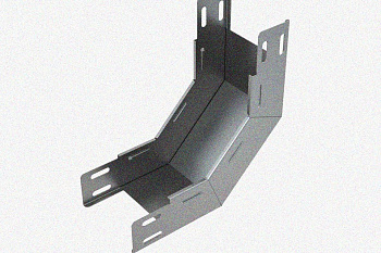 Лоток замковый глухой КПЗГ 200х80-90 УТ1,5 для поворота трассы вверх на 90, горячее цинкование, S1,0