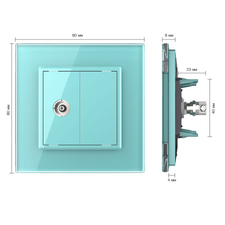 Розетка ТВ Зеленая Livolo Розетка ТВ Зеленая Livolo