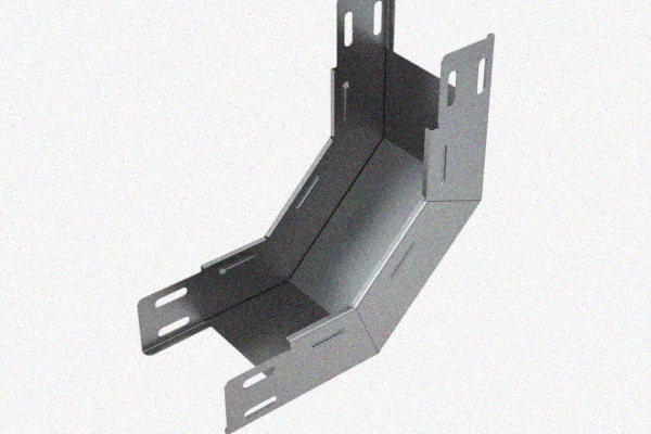 Лоток замковый глухой КПЗГ 200х80-90 УТ1,5 для поворота трассы вверх на 90, горячее цинкование, S1,0