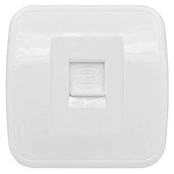 Минск Розетка Phone 1-местная ОП белая Basic EKF