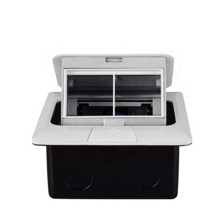 Выдвижной горизонтальный модуль RocketSocket в пол для розеток Livolo 2 поста, белый