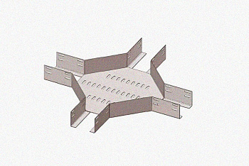 Лоток крестообразный глухой КМГ 200х65 УТ1,5, горячее цинкование S1,5