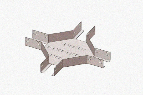 Лоток крестообразный глухой КМГ 200х65 УТ1,5, горячее цинкование S1,5