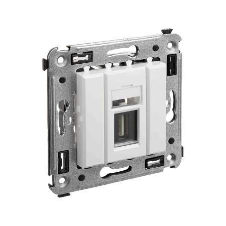 USB 2.0 розетка одинарная в стену, тип А-А, "Avanti", "Белое облако" DKC