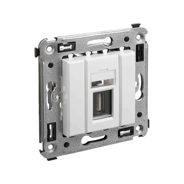 USB 2.0 розетка одинарная в стену, тип А-А, "Avanti", "Белое облако" DKC USB 2.0 розетка одинарная в стену, тип А-А, "Avanti", "Белое облако" DKC