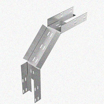Лоток перфорированный КС 50х50-90 У3 для поворота трассы вниз на 90, окрашенный, S1,0