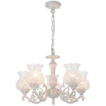 Люстра подвесная Белый, Золотой/Бежевый E27 5*60Вт 351-003-05 VELANTE