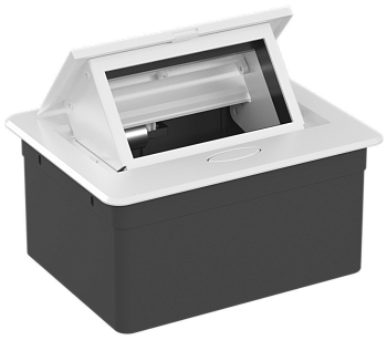 Donel Настольный встраиваемый выдвижной розеточный блок 4 мод. (2 мод. 45х45), белый