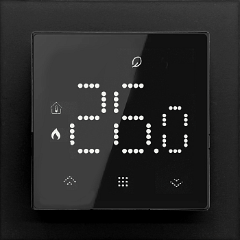 Donel Термостат с датчиком пола, с недельным программированием, 16 A, 55*55 мм., черное стекло, серия DTEF