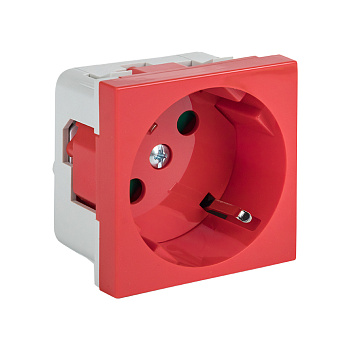 Розетка 45х45 PRO с заземлением, 45 градусов, красная EKF Розетка 45х45 PRO с заземлением, 45 градусов, красная EKF