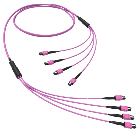 Оптическая магистральная сборка 48 ОВ 50/125 OM4, 4xMTP PRO(12)m/4xMTP PRO(12)m, тип В, 100 м DKC