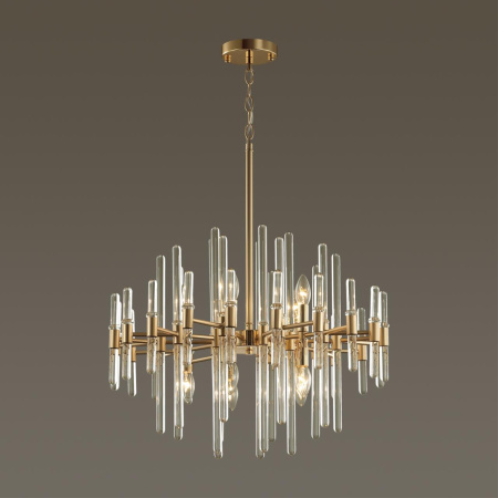 Люстра E14 10*40W STIKA золотой/стекло ODEON LIGHT