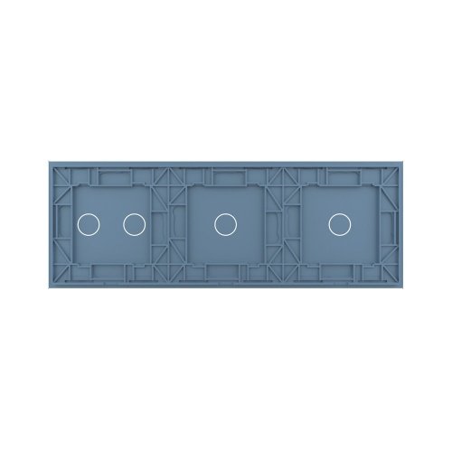 Панель для трех сенсорных выключателей, 4 клавиши (1+1+2), цвет синий, стекло Livolo фото 4