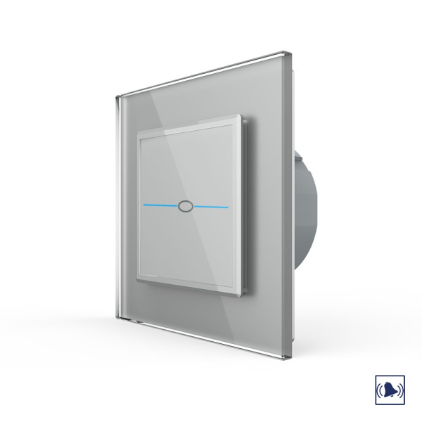 Сенсорный дверной звонок Quadro 1 клавиша 1 модуль Серый Livolo