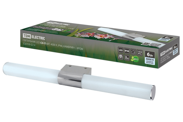 Светильник LED CH-П 6Вт, 4000 К, IP44, Камбрия-1, хром TDM Светильник LED CH-П 6Вт, 4000 К, IP44, Камбрия-1, хром TDM