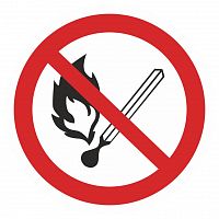 Наклейка "Запрещается пользоваться открытым огнем и курить" Р02 (200х200мм) PROxima EKF