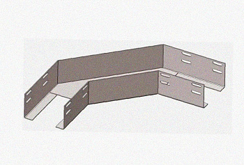 Лоток угловой замковый перфорированный КГЗ 200х100-90 УТ1,5 поворот на 90, горячее цинкование, S1,0