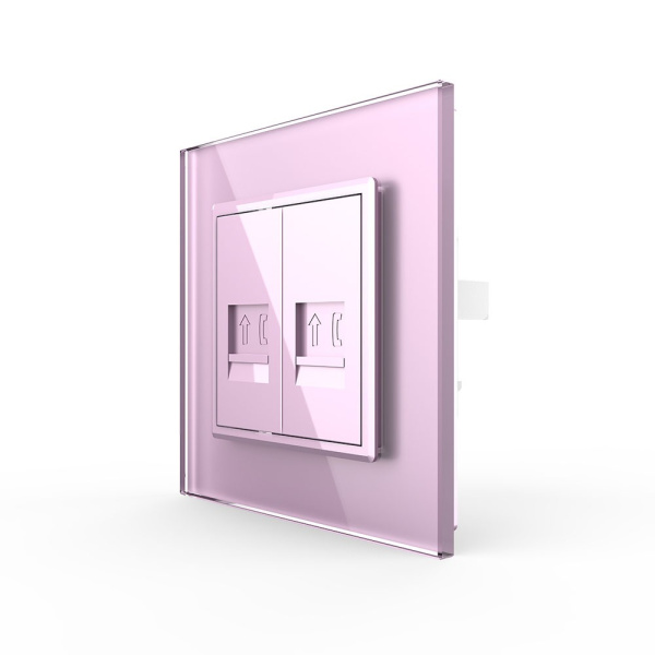 Розетка телефон двойная Розовая Livolo Розетка телефон двойная Розовая Livolo