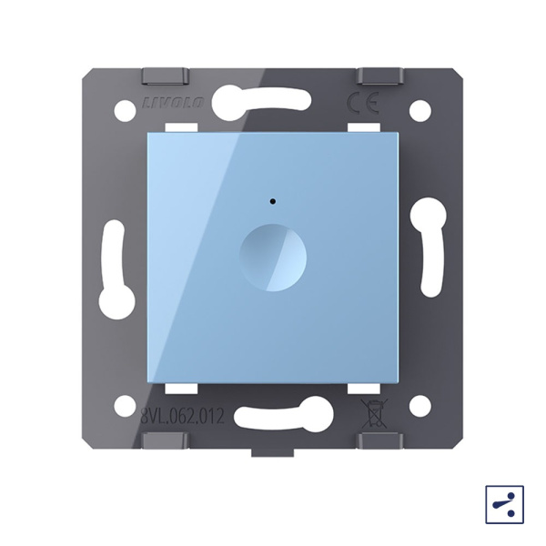 Одноклавишный проходной сенсорный выключатель Module, цвет синий (механизм) Livolo