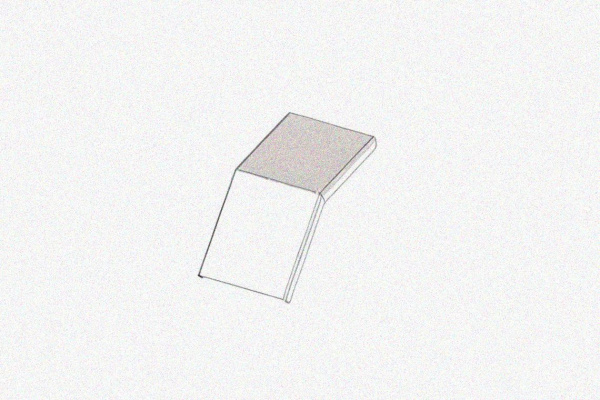 Крышка лотка КЛС 400х50-45 УТ1,5 для поворота трассы вниз на 45, оцинкованный лист S1,5