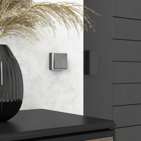 Выключатель одноклавишный проходной (графит рифленый) Gallant ОУ IP20 Werkel