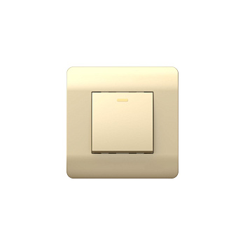 Выключатель 1-клавишный без фиксации с подсветкой, 10А, шампань NEW3-E CHINT