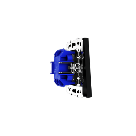 Проходной переключатель встраиваемый Voltum S70 одноклавишный 10А, (черный матовый)