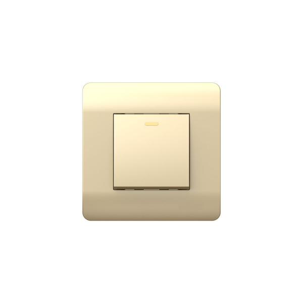 Переключатель 1-клавишный с подсветкой, 10А, шампань NEW3-E CHINT
