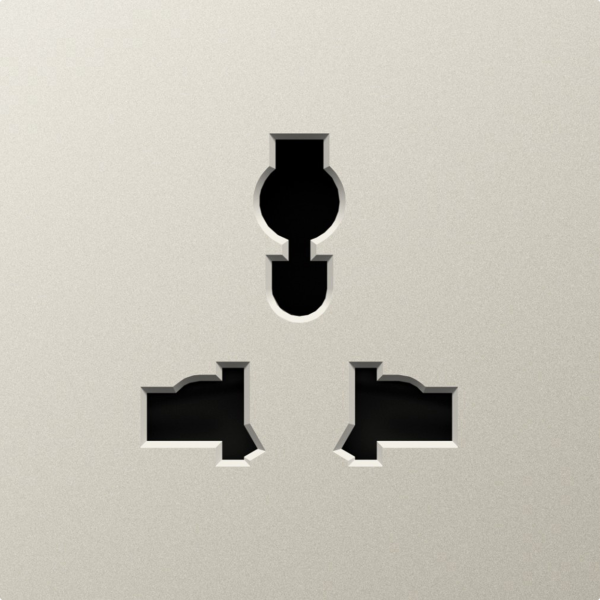 Donel A07 матовый кашемир накладка для розетки мультистандарт, со шторками 16A 250 В~,серия DB