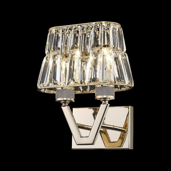 Светильник настенный Золото, Черное золото/Прозрачный E14 2*40Вт WE152.02.301 WERTMARK