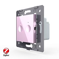 Двухклавишный сенсорный выключатель ZigBee Module, цвет розовый (механизм) Livolo