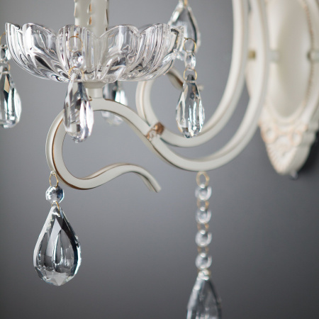 Бра с хрусталем 1*E14 40Вт белый с золотом IP20 Etna (12205/1 белый) Eurosvet