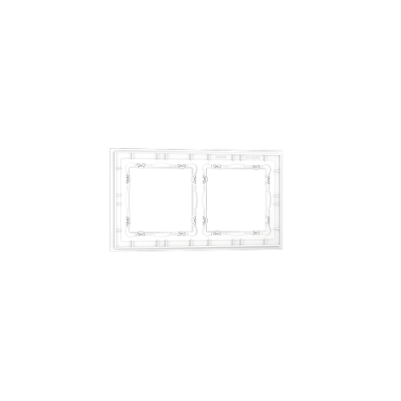 Рамка стеклянная Voltum S70 на 2 поста, (белый, матовый, стекло)