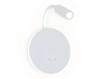 Настенный светодиодный светильник с выключателем FW295 SWH белый песок LED 6400К+4200K 6W+3W D150*163 Ambrella Light