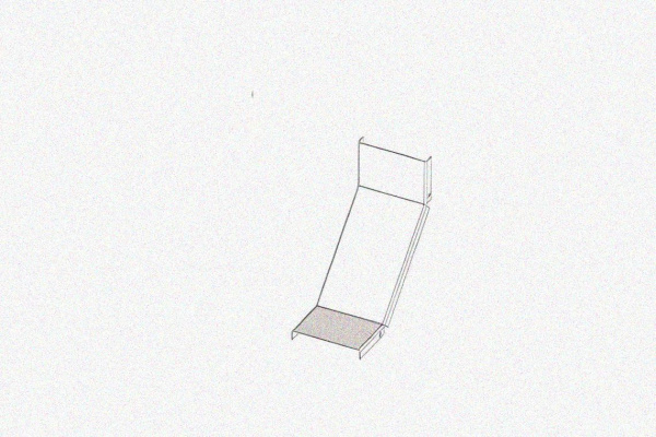 Крышка лотка КЛП 250х50-90 У3 для поворота трассы вверх на 90, окрашенная, S1,0