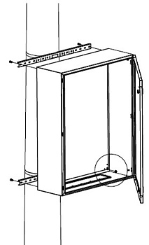 Комплект крепления шкафов CE/RAM box к столбу (ширина шкафа - 400 мм) DKC