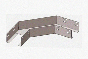 Лоток угловой замковый перфорированный КГЗ 500х100-135 УТ1,5 поворот на 135, горячее цинкование, S1,5