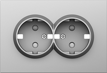 Donel S08 сталь накладка для розетки 2-й с заземлением, со шторками 16A 250 В~,серия DB