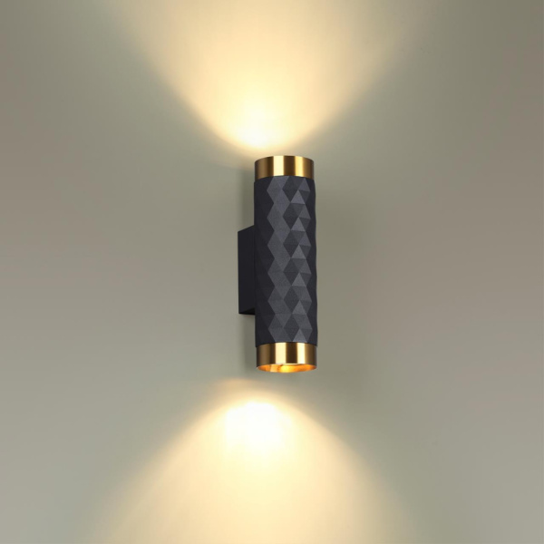 Настенный св-к IP20 LED GU10 max 2*10W AD ASTRUM черный/золотистый/металл ODEON LIGHT