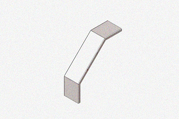 Крышка лотка замкового КЛСЗ 50х50-90 (Rп300) УХЛ1 для поворота трассы вниз на 90, радиус поворота трассы 300 мм, горячее цинкование S1,5